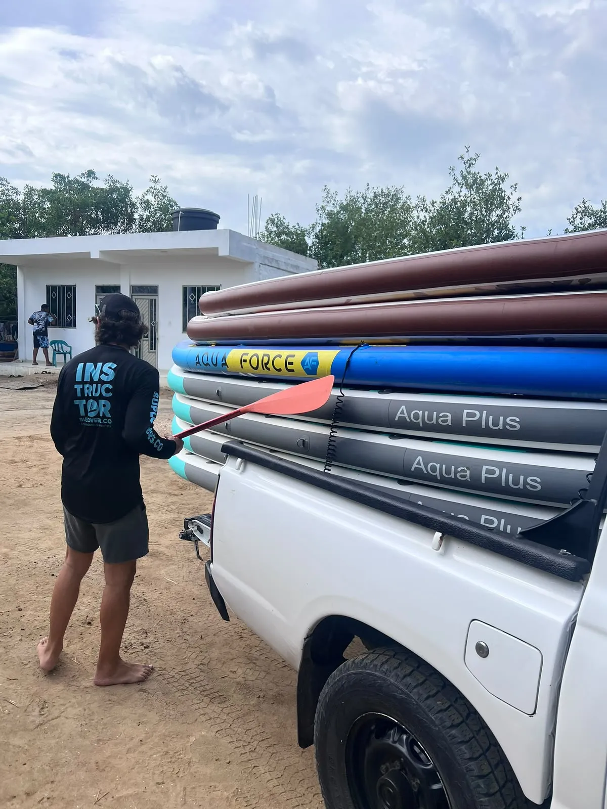 Paddle boards loaded on the SUP lovers truck